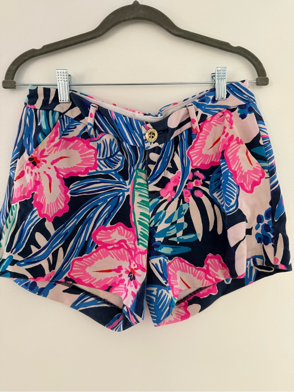 Lilly Pulitzer Pink & Navy Tropical Floral Shorts